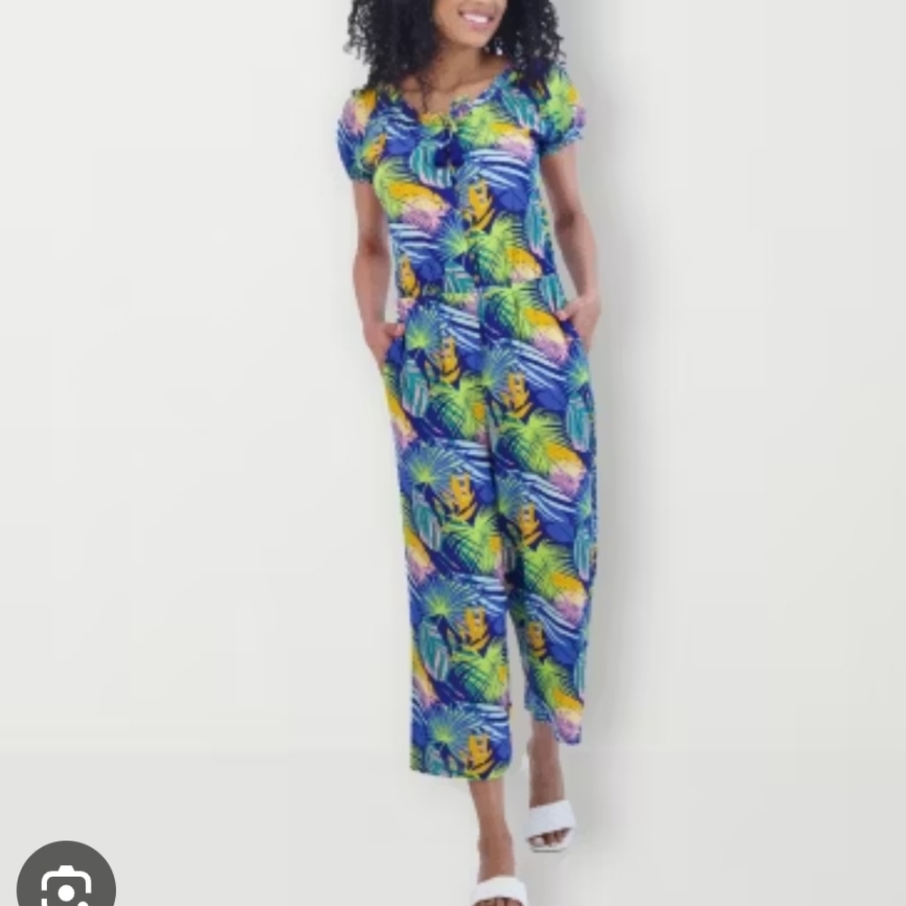Tropical Print Jumpsuit